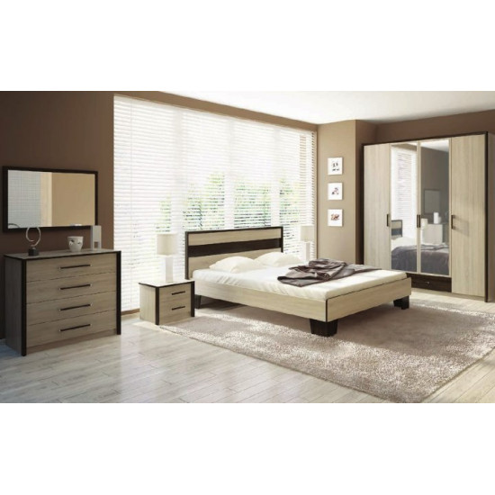 Bedroom set Scarlet 1 Sokme Sonoma Oak + Wenge magic (double bed 160x200/4D wardrobe) Bedroom set Scarlet 1 Sokme Sonoma Oak + Wenge magic (double bed 160x200/4D wardrobe)