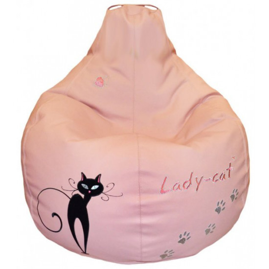 Frameless chair-pear bag sportkreslo Cat eco leather size L 95*115cm pink Frameless chair-pear bag sportkreslo Cat eco leather size L 95*115cm pink