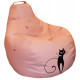 Frameless chair-pear bag sportkreslo Cat eco leather size L 95*115cm pink Frameless chair-pear bag sportkreslo Cat eco leather size L 95*115cm pink