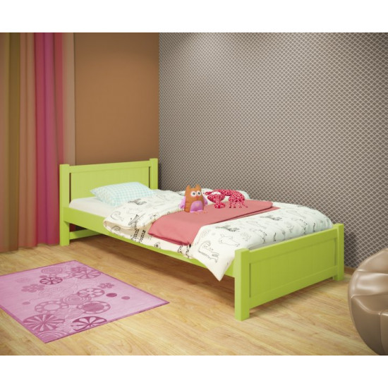 Кровать односпальная RainbowDream Лимонти 80х180 см зеленый массив ольхи, без ящиков Кровать односпальная RainbowDream Лимонти 80х180 см зеленый массив ольхи, без ящиков