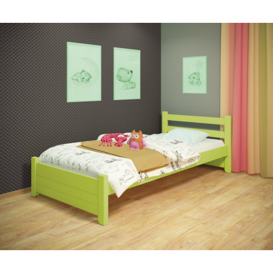 Кровать односпальная RainbowDream Маркус 80х160 см зеленый массив ольхи, без ящиков Кровать односпальная RainbowDream Маркус 80х160 см зеленый массив ольхи, без ящиков