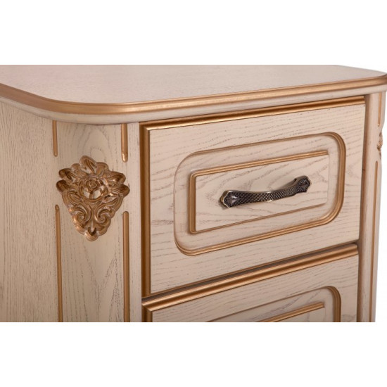Bedside table for the bedroom Stefania Mix Furniture Ivory with patina (natural wood) Bedside table for the bedroom Stefania Mix Furniture Ivory with patina (natural wood)