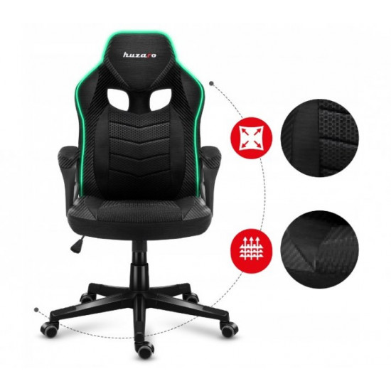 Ігрове комп'ютерне крісло з підсвічуванням HUZARO FORCE 2.5 RGB Mesh Оббивка тканина