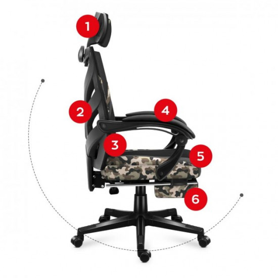 Ігрове комп'ютерне крісло HUZARO COMBAT 5.0 Camo Камуфляж Ігрове комп'ютерне крісло HUZARO COMBAT 5.0 Camo Камуфляж