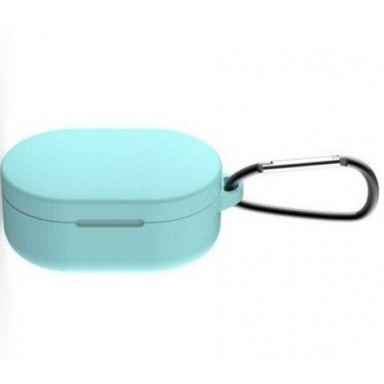 Силиконовый чехол с карабином для наушников Xiaomi AirDots 3 Blue Голубой Силиконовый чехол с карабином для наушников Xiaomi AirDots 3 Blue Голубой