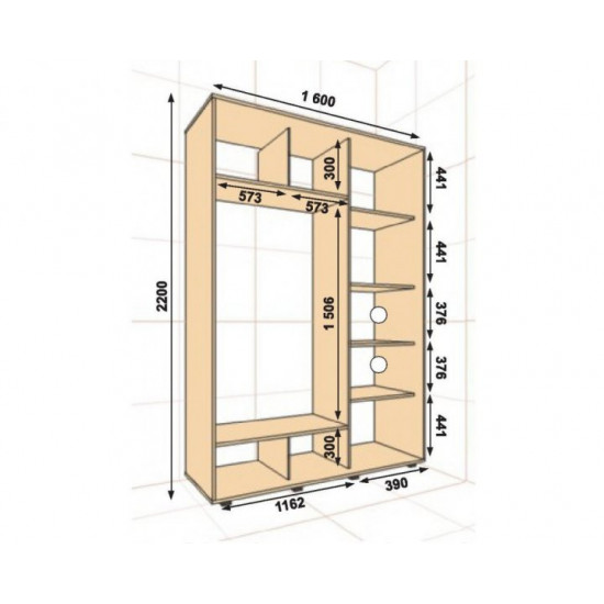 Шкаф-купе Алекса-Д 220х60x160 Дуб молочный фасады ДСП профиль Серебро Шкаф-купе Алекса-Д 220х60x160 Дуб молочный фасады ДСП профиль Серебро