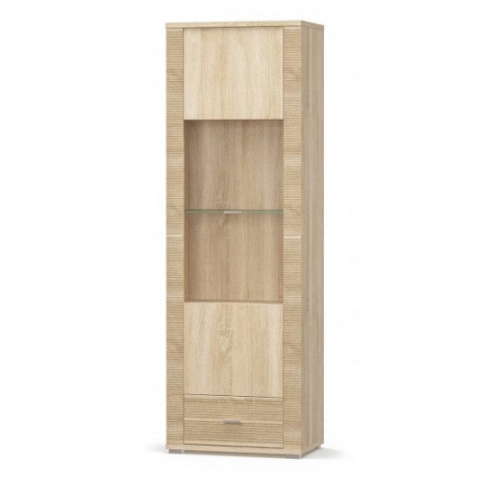 Hinged display cabinet Gress 1H1SH/630*400*1920 made of chipboard color Samoa Oak Furniture Service Hinged display cabinet Gress 1H1SH/630*400*1920 made of chipboard color Samoa Oak Furniture Service