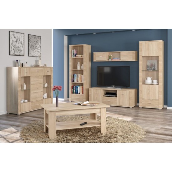 Hinged display cabinet Gress 1H1SH/630*400*1920 made of chipboard color Samoa Oak Furniture Service Hinged display cabinet Gress 1H1SH/630*400*1920 made of chipboard color Samoa Oak Furniture Service
