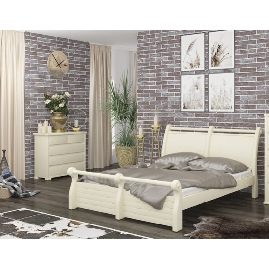 Double bed made of natural pine Manhattan MebiGrand for the bedroom 180x200 Light walnut Double bed made of natural pine Manhattan MebiGrand for the bedroom 180x200 Light walnut