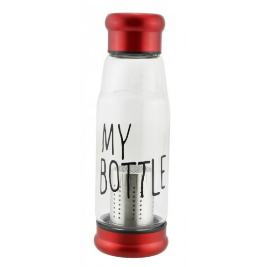 Стеклянная бутылка My Bottle 420 мл с ситечком для заварки Оригинал красный Стеклянная бутылка My Bottle 420 мл с ситечком для заварки Оригинал красный