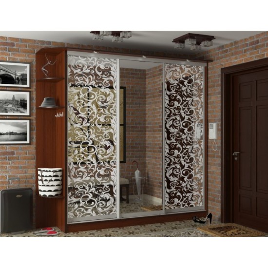 Sliding wardrobe Gratis three-door 210x240x60 cm Walnut Ekko Sliding wardrobe Gratis three-door 210x240x60 cm Walnut Ekko