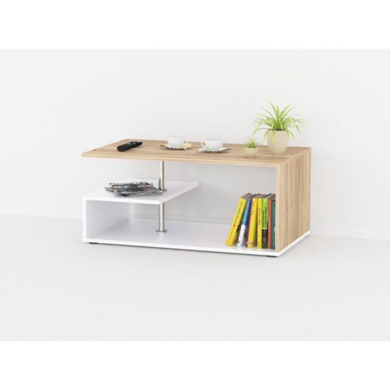 Coffee table Forte Martin W 910 / H 410 / D 526 Sonoma Oak - White Coffee table Forte Martin W 910 / H 410 / D 526 Sonoma Oak - White