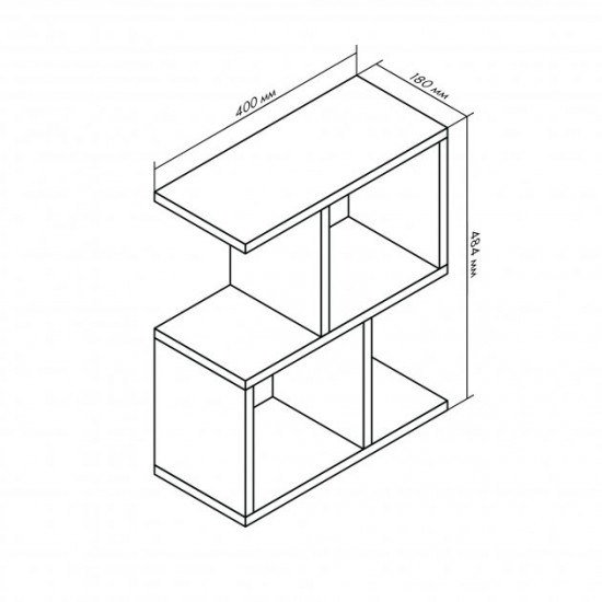 Wall shelf Akron 484x400x180mm White (40C1) Wall shelf Akron 484x400x180mm White (40C1)