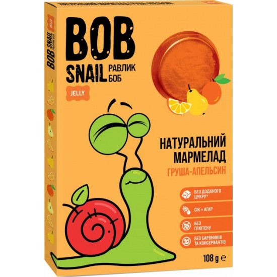 Мармелад Bob Snail натуральный Грушево-апельсиновый 108 г (4820219342113) Мармелад Bob Snail натуральный Грушево-апельсиновый 108 г (4820219342113)