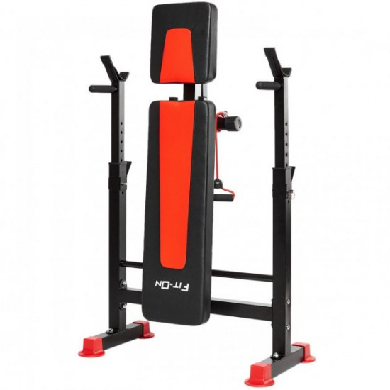 Скамья тренировочная Fit-On FN-S101 + штанга и гантели 135кг Скамья тренировочная Fit-On FN-S101 + штанга и гантели 135кг