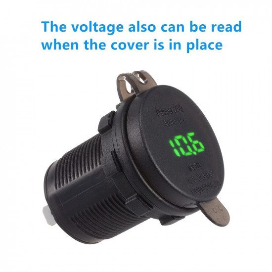 LiDiVi 2 USB Charger Socket Power Outlet 2.1A & 2.1A with 12-24V Voltmeter Green LED Digital Display for Car Boat Marine Mobile. Shipping: FREE Standard LiDiVi 2 USB Charger Socket Power Outlet 2.1A & 2.1A with 12-24V Voltmeter Green LED Digital Display for Car Boat Marine Mobile. Shipping: FREE Standard