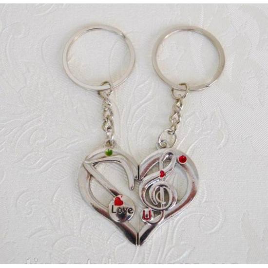 Trinkets I love you pair for two trinkets keychain for lovers heart treble clef note Trinkets I love you pair for two trinkets keychain for lovers heart treble clef note