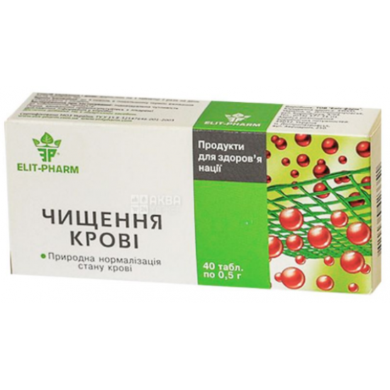 Blood purification, 40 tab. 0.5 g each, to normalize blood composition Blood purification, 40 tab. 0.5 g each, to normalize blood composition