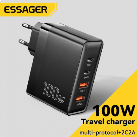 Essager 100W GaN USB Type C Caricabatterie PD QC Quick Charge 4.0 3.0 Type C Ricarica Rapida Per iPhone 14 13 12 Xiaomi Macbook Essager 100W GaN USB Type C Caricabatterie PD QC Quick Charge 4.0 3.0 Type C Ricarica Rapida Per iPhone 14 13 12 Xiaomi Macbook