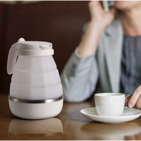 Foldable electric kettle, durable silicone compact size, 850 W, for travel, camping, water boiler, electrical appliances, US standard plug Foldable electric kettle, durable silicone compact size, 850 W, for travel, camping, water boiler, electrical appliances, US standard plug