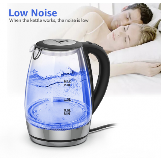 ANIMORE 2L glass Electric kettle automatically turns off stainless steel anti-hot Electric kettle Household appliances EK-02 ANIMORE 2L glass Electric kettle automatically turns off stainless steel anti-hot Electric kettle Household appliances EK-02