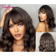 Wig chestnut wool wavy wig Wig chestnut wool wavy wig