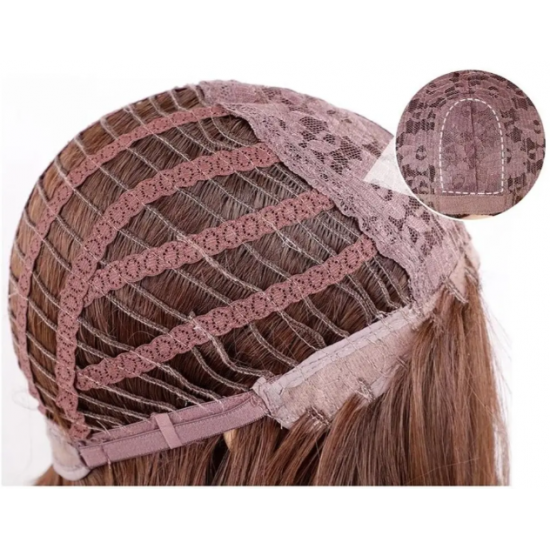 Wig chestnut wool wavy wig Wig chestnut wool wavy wig
