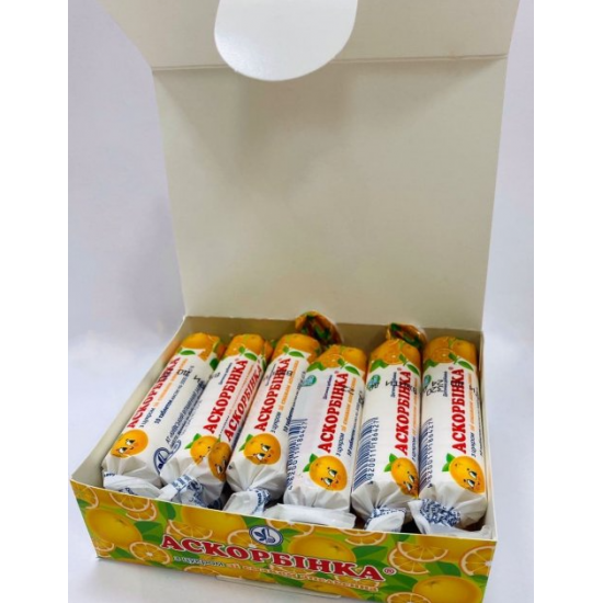 Dietic supplement Ascorbinka with orange relish 10 packs of 10 tablets Dietic supplement Ascorbinka with orange relish 10 packs of 10 tablets