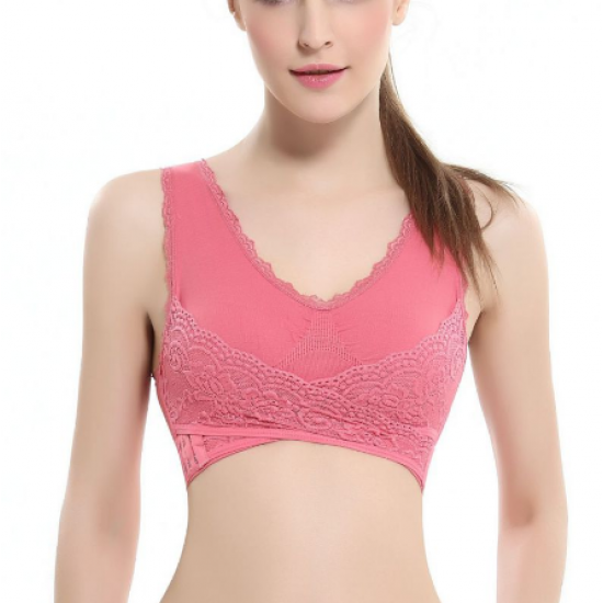 Lingerie Lace Solid Color Cross Side Buckle Without Rims Gathered Sports Underwear Sleep Bra New Lingerie Lace Solid Color Cross Side Buckle Without Rims Gathered Sports Underwear Sleep Bra New