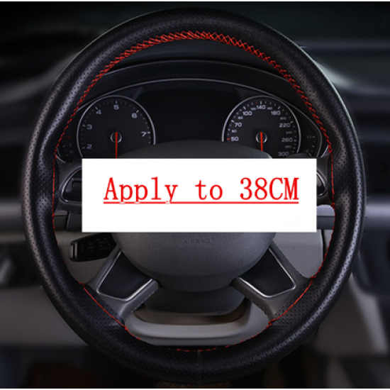 Steering wheel cover car steering wheel cover with needles and thread pu leather diameter 38 cm couvre steering cover Steering wheel cover car steering wheel cover with needles and thread pu leather diameter 38 cm couvre steering cover
