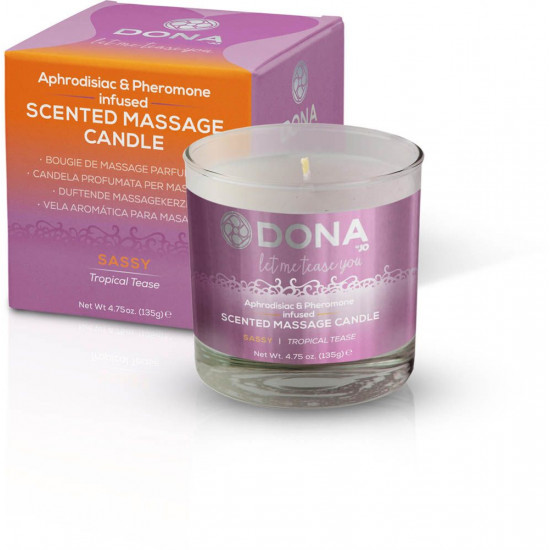 Massage candle DONA Scented Massage Candle Tropical Tease SASSY (135 gr) Massage candle DONA Scented Massage Candle Tropical Tease SASSY (135 gr)