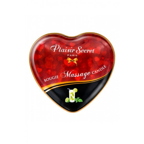 Массажная свеча сердечко Plaisirs Secrets Mojito (35 мл) Массажная свеча сердечко Plaisirs Secrets Mojito (35 мл)