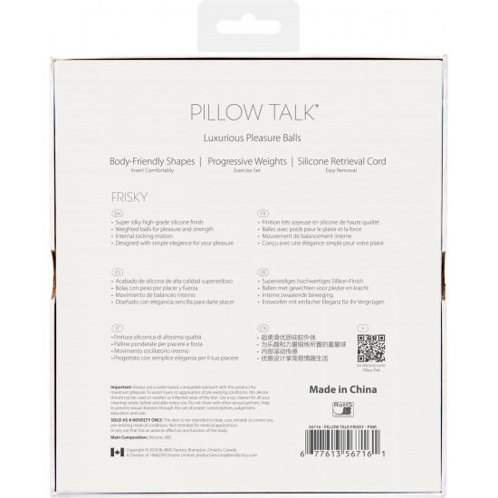 Luxurious PILLOW TALK Vaginal Balls - Frisky Pink with Swarovski Crystal Luxurious PILLOW TALK Vaginal Balls - Frisky Pink with Swarovski Crystal