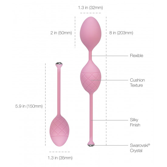 Luxurious PILLOW TALK Vaginal Balls - Frisky Pink with Swarovski Crystal Luxurious PILLOW TALK Vaginal Balls - Frisky Pink with Swarovski Crystal