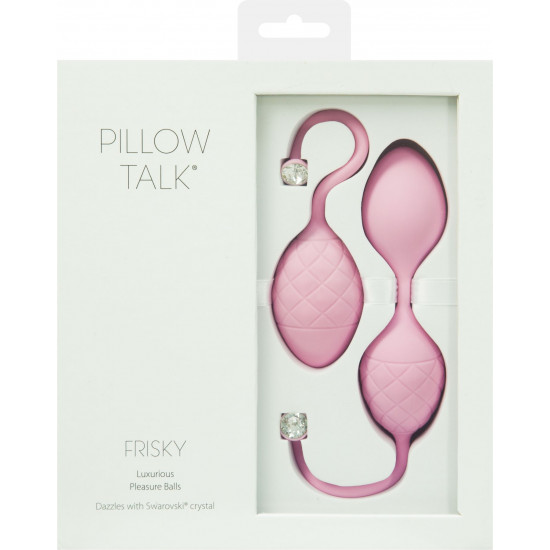 Luxurious PILLOW TALK Vaginal Balls - Frisky Pink with Swarovski Crystal Luxurious PILLOW TALK Vaginal Balls - Frisky Pink with Swarovski Crystal