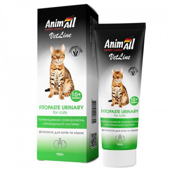 AnimAll VetLine (ЕнімАлл ВетЛайн) Fitopaste Urinary - Фітопаста для запобігання захворюванням сечовидільної системи у кішок AnimAll VetLine (ЕнімАлл ВетЛайн) Fitopaste Urinary - Фітопаста для запобігання захворюванням сечовидільної системи у кішок