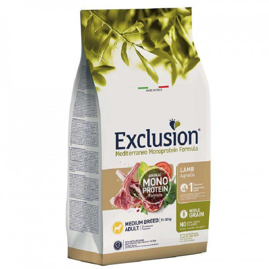 Exclusion Noble Grain Adult Lamb Medium Breed - A monoprotein forage with a lamb for adult dogs of average breeds Exclusion Noble Grain Adult Lamb Medium Breed - A monoprotein forage with a lamb for adult dogs of average breeds