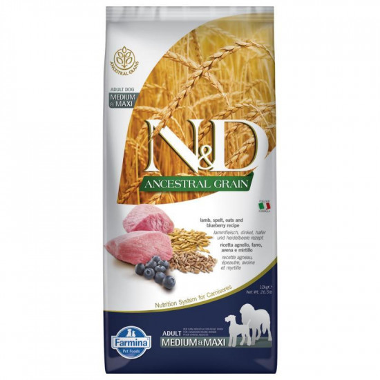 Farmina (Pharmina) N&D Low Grain Dog Lamb & Blueberry Adult Medium&Maxi - Low-grain dry dog food of average and big breeds, a lamb with bilberry Farmina (Pharmina) N&D Low Grain Dog Lamb & Blueberry Adult Medium&Maxi - Low-grain dry dog food of average and big breeds, a lamb with bilberry