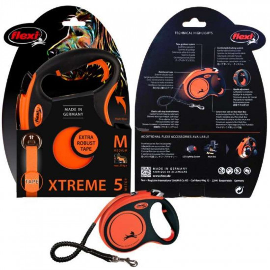 Flexi (Флекси) Extrem Tape - Поводок-рулетка с амортизатором Экстремальная прочность для собак, лента Flexi (Флекси) Extrem Tape - Поводок-рулетка с амортизатором Экстремальная прочность для собак, лента