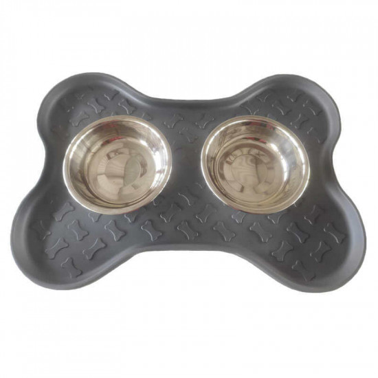 Koopman Pets Collection Pet Food Bowl Set - Bowls for pets on a tray Koopman Pets Collection Pet Food Bowl Set - Bowls for pets on a tray