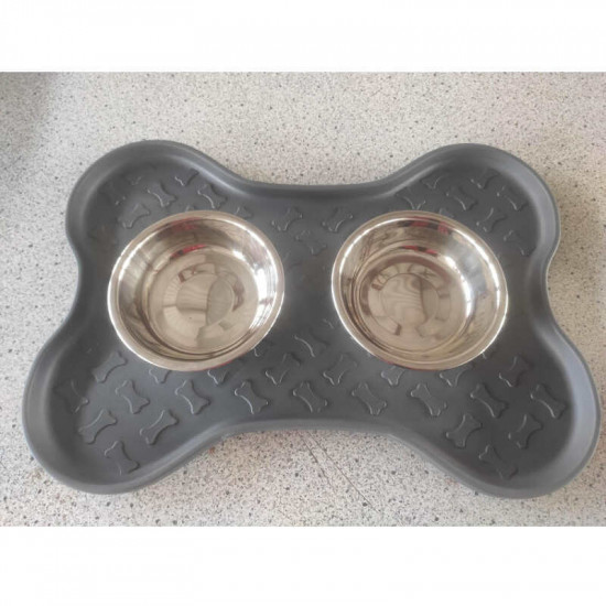 Koopman Pets Collection Pet Food Bowl Set - Bowls for pets on a tray Koopman Pets Collection Pet Food Bowl Set - Bowls for pets on a tray