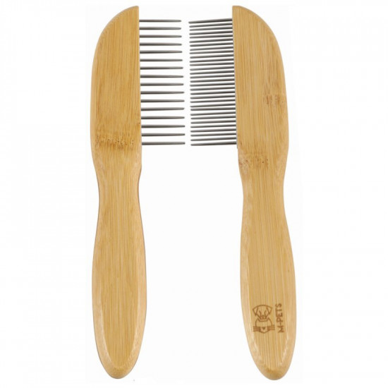 M-Pets (М-Петс) Bamboo Regular Comb with Rotating Teeth - Расческа с вращающимися зубьями из бамбука для собак и котов M-Pets (М-Петс) Bamboo Regular Comb with Rotating Teeth - Расческа с вращающимися зубьями из бамбука для собак и котов