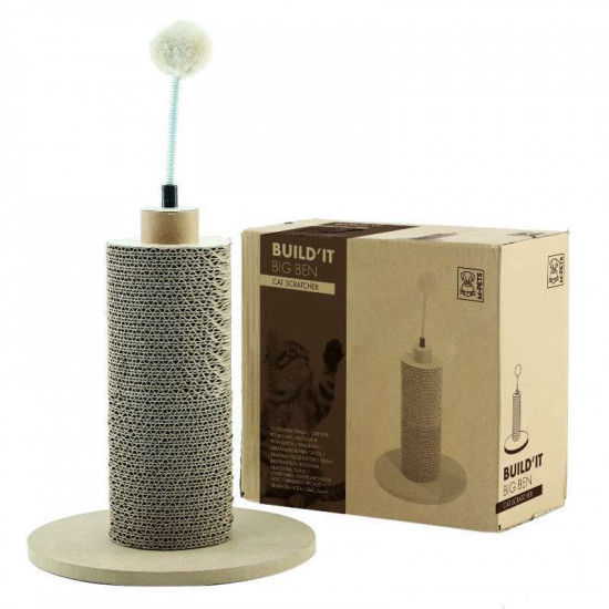 M-Pets (М-Петс) Build'it Big Ben Cat Scratcher - Картонна кігтеточка Біг Бен з м'якою іграшкою M-Pets (М-Петс) Build'it Big Ben Cat Scratcher - Картонна кігтеточка Біг Бен з м'якою іграшкою