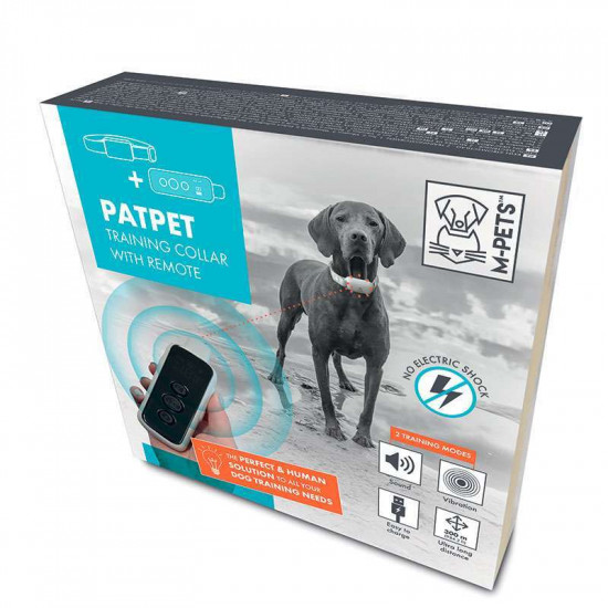 M-Pets (M-Pets) Patpet Training Collar with Remote Antibark Collar – Remote-controlled electronic Patpet collar anti-bark M-Pets (M-Pets) Patpet Training Collar with Remote Antibark Collar – Remote-controlled electronic Patpet collar anti-bark