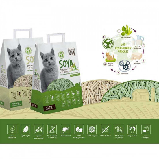 M-Pets (М-Петс) Soya Organic Cat Litter – Органический 100% биоразлагаемый наполнитель для кошачьего туалета M-Pets (М-Петс) Soya Organic Cat Litter – Органический 100% биоразлагаемый наполнитель для кошачьего туалета