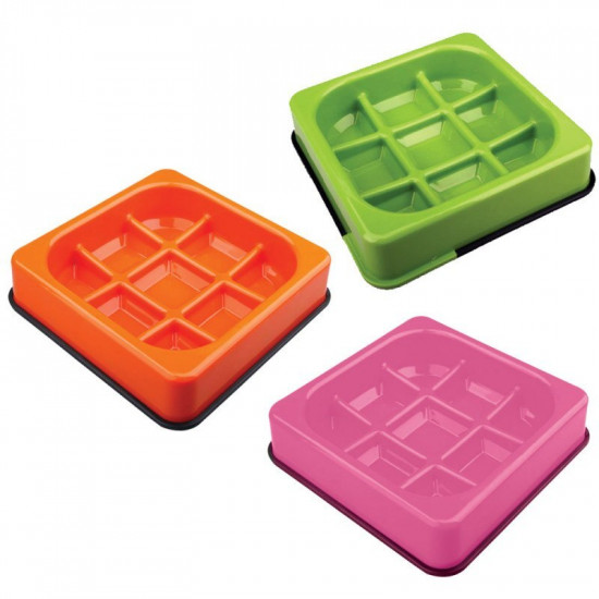 M-Pets (M-Pets) Waffle Slow Feed Bowl - The bowl which isn't sliding for slow feeding of dogs M-Pets (M-Pets) Waffle Slow Feed Bowl - The bowl which isn't sliding for slow feeding of dogs