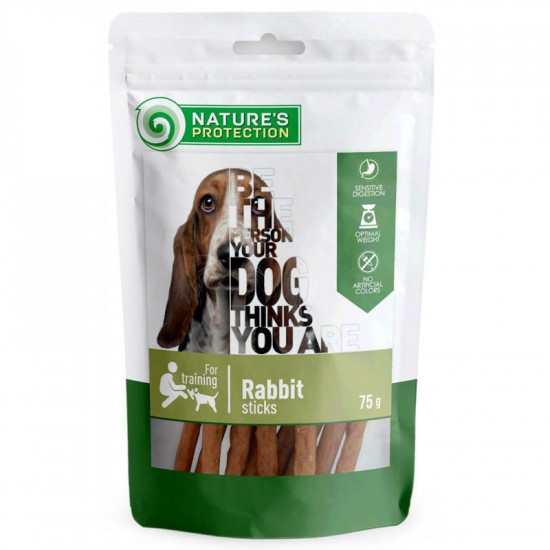 Nature's Protection (Нейчерес Протекшн) Rabbit sticks - Ласощі для дресирування дорослих собак, палички з м'яса кролика Nature's Protection (Нейчерес Протекшн) Rabbit sticks - Ласощі для дресирування дорослих собак, палички з м'яса кролика
