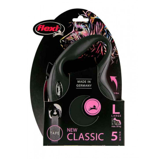 Flexi New Classic L - A lead roulette for dogs, a tape (5 m, up to 50 kg) Flexi New Classic L - A lead roulette for dogs, a tape (5 m, up to 50 kg)