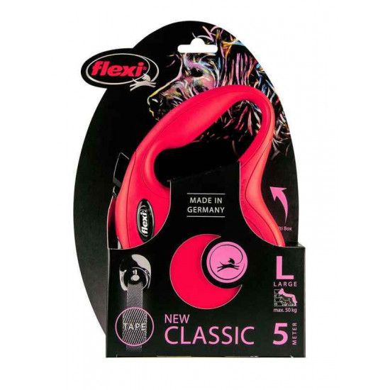 Flexi New Classic L - A lead roulette for dogs, a tape (5 m, up to 50 kg) Flexi New Classic L - A lead roulette for dogs, a tape (5 m, up to 50 kg)