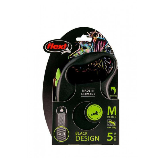 Flexi Black Design M - A lead roulette for dogs of average breeds, a tape (5 m, up to 25 kg) Flexi Black Design M - A lead roulette for dogs of average breeds, a tape (5 m, up to 25 kg)